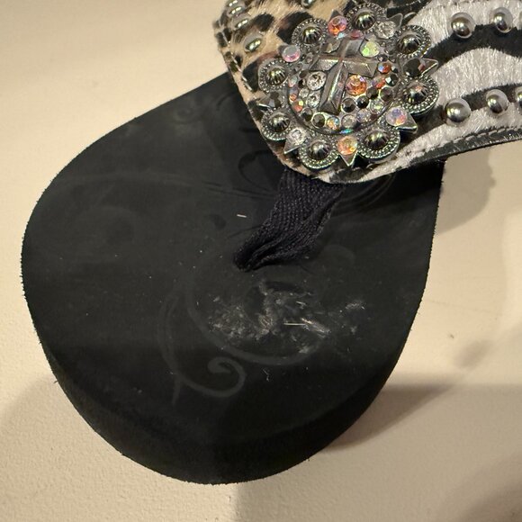 Shyanne Leopard Zebra Print Sandals Size 8 - Picture 4 of 14